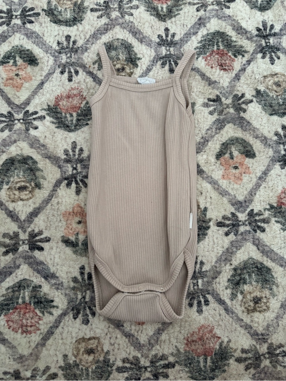 Jamie Kay Ribbed Tank One-Piece Bodysuit in Taupe